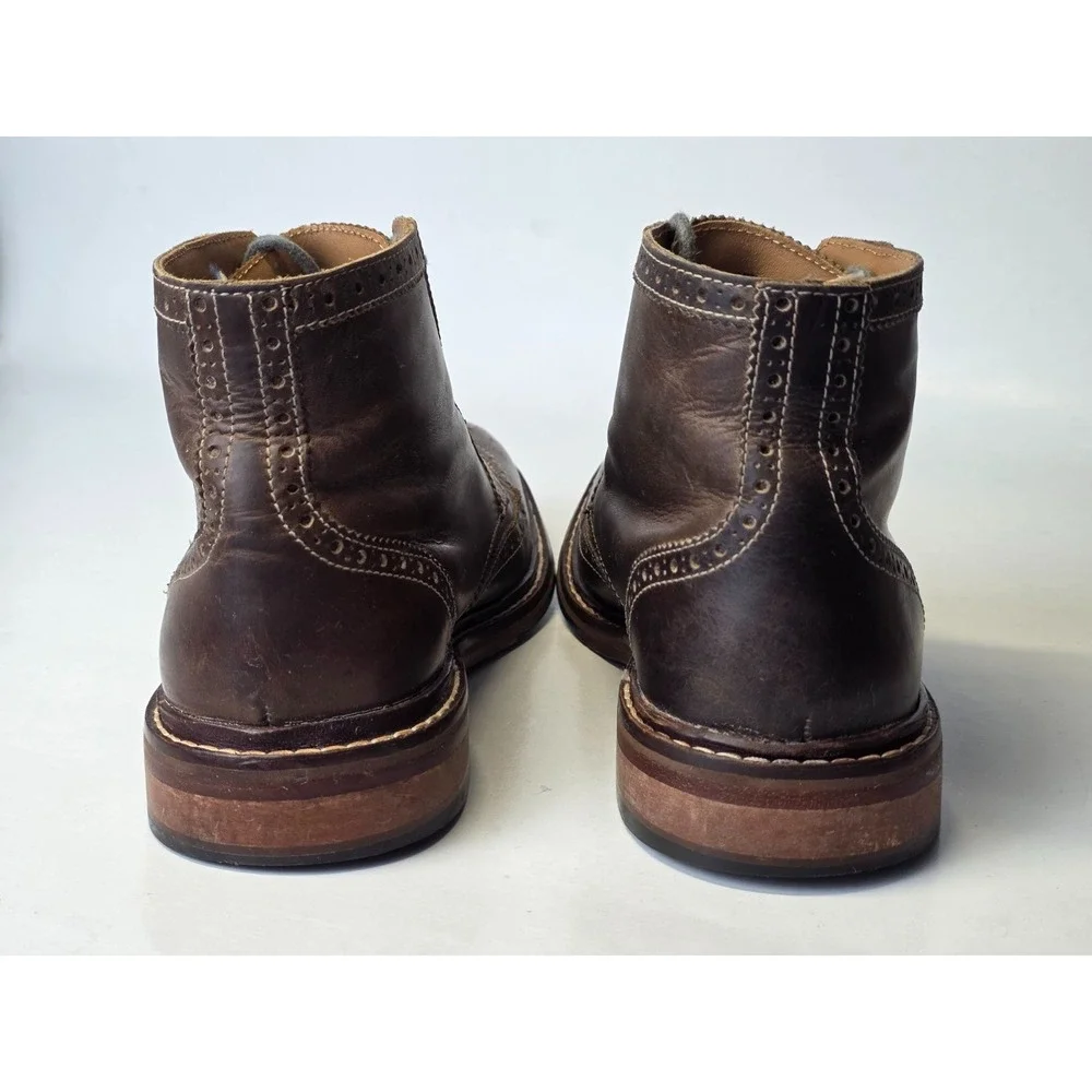 Cole Haan Men's Boots Size 8 M Brown Leather Chukka Oxford Wingtip Lace Up Shoes